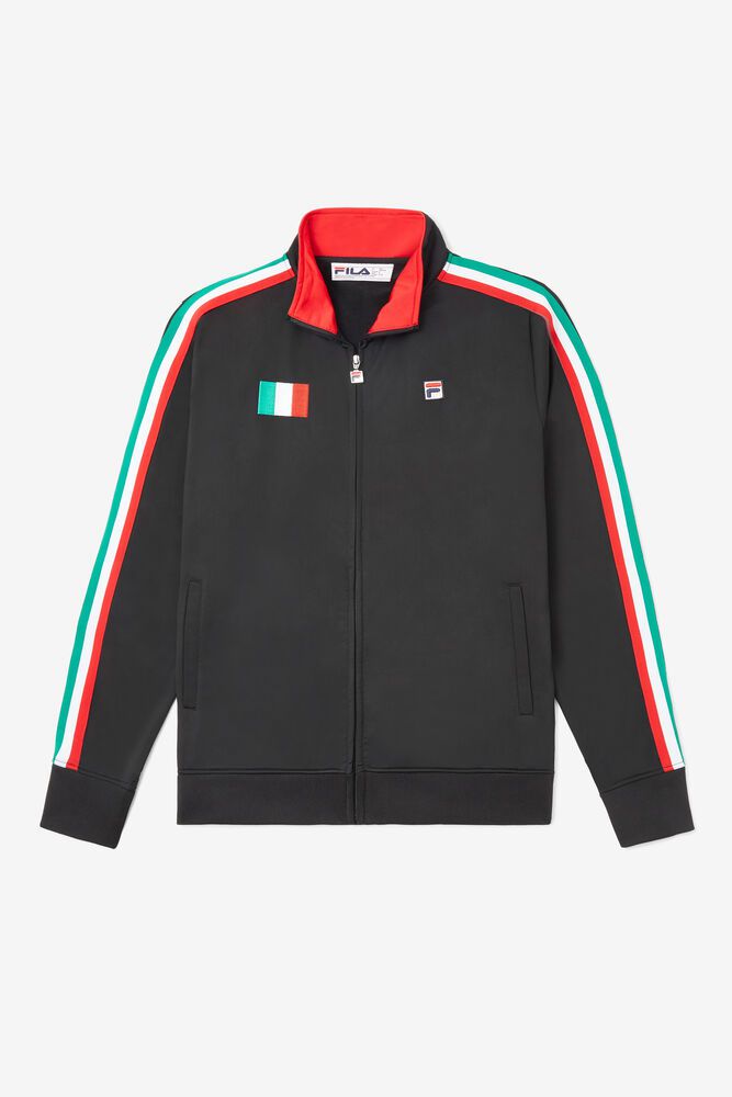 Fila Jacket Italy Track Mens Black - India EAR-340981